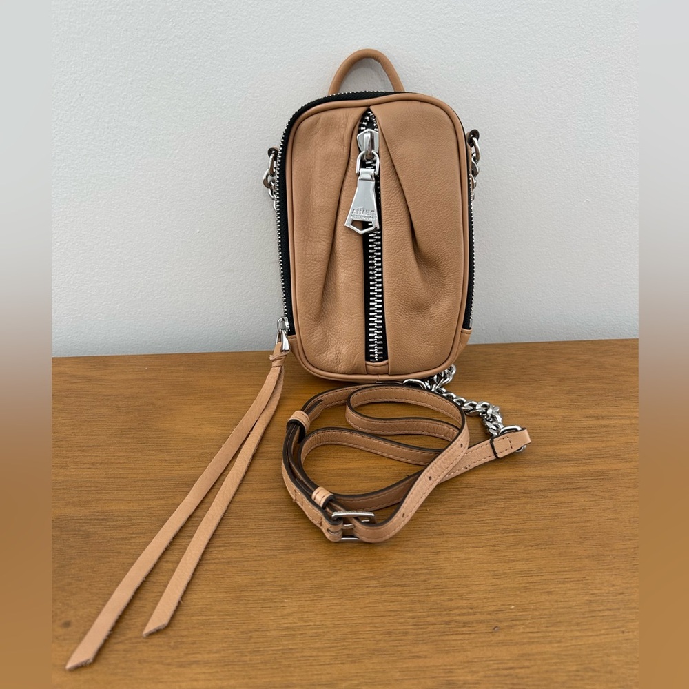 Aimee Kestenberg Tan Crossbody Bag with Silver Accents